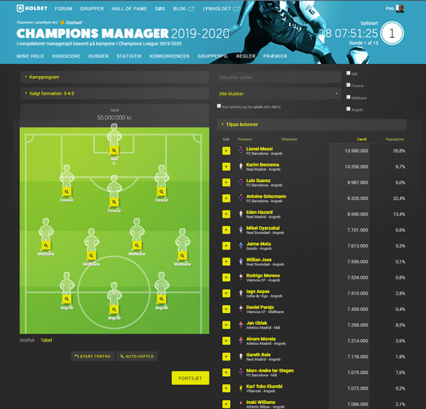 champions league fantasy manager
